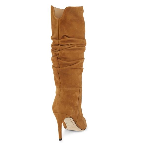 Alexandre Birman Lucy Suede Scrunch Boots Walnut Camel Brown - Picture 4 of 11